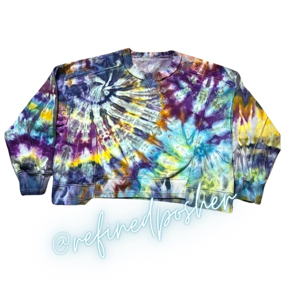 Free People Movement Intercept Pullover size Large NEW White Tie Dye - Picture 2 of 7